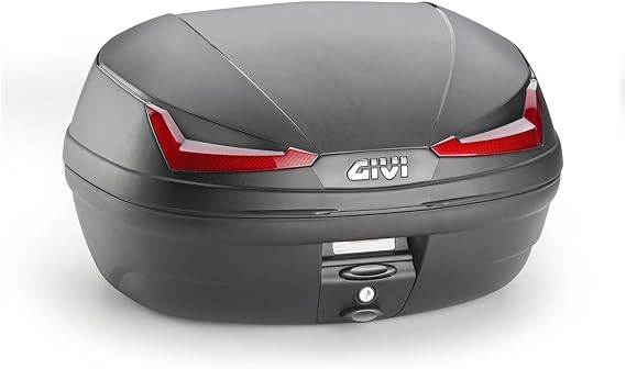 Givi MONOLOCK Top Case 45 Litres Black with Red Reflectors. Includes Plate and Universal Kit