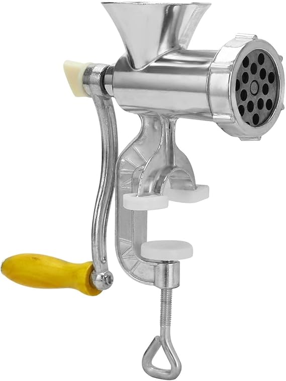 Manual Meat Grinder Wooden Handle Meat Grinder Aluminum Alloy Hand Mincer Sausage Filling Machine for Meat and Vegetable