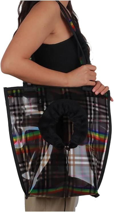 Omuz Askılı Şeffaf Kedi-köpek Taşıma Çantası 41 * 39 * 14 Cm 6 Kg Blackroinbow