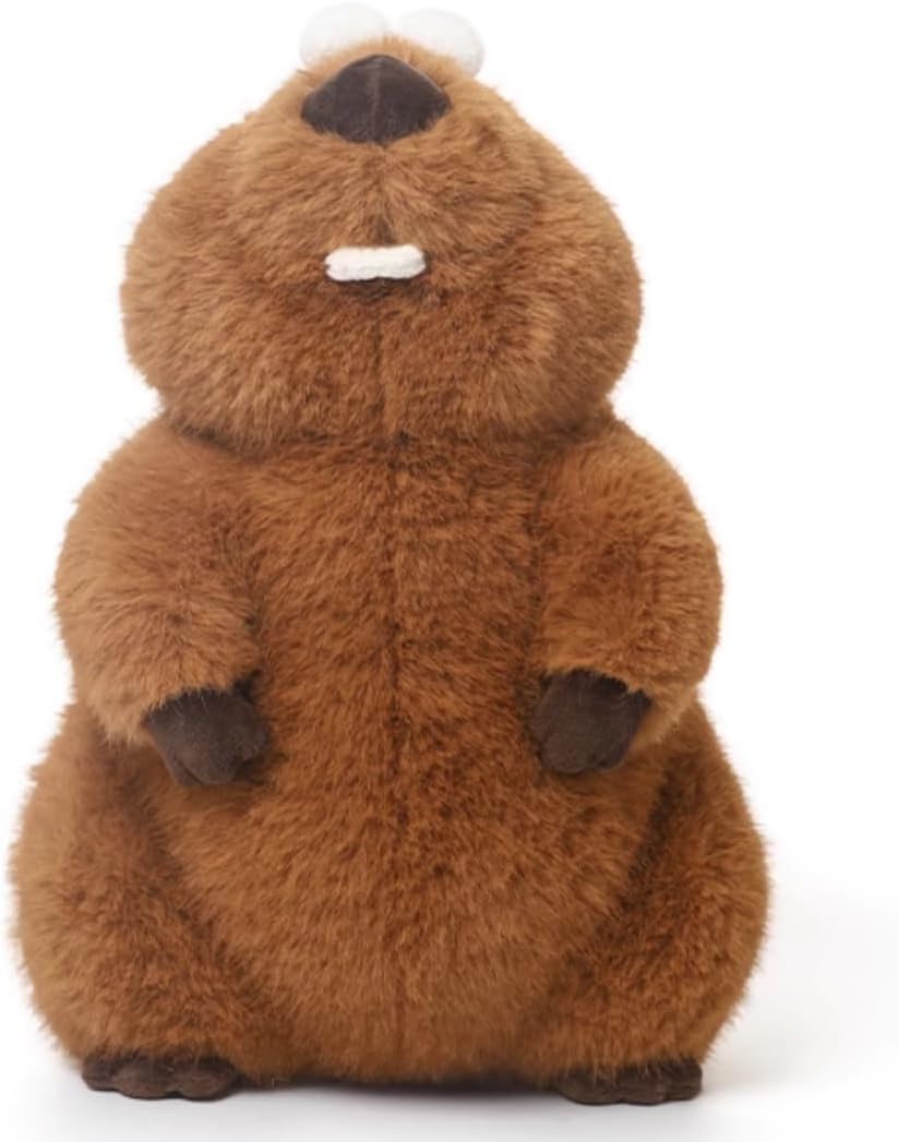 Large Groundhog Stuffed Animal, 11.4 Brown Groundhog Plush, Soft and Squishy, Kawaii Animals Lovers, Toys Gift for Boys and Girls