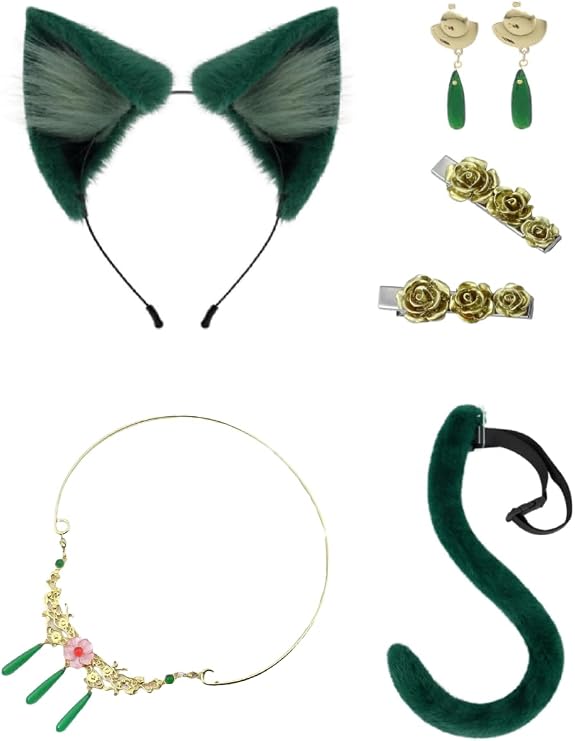 Maomao Cosplay The Apothecary Diaries Costume Accessories Headwear Earrings Hairclip Necklace Tail Halloween Props