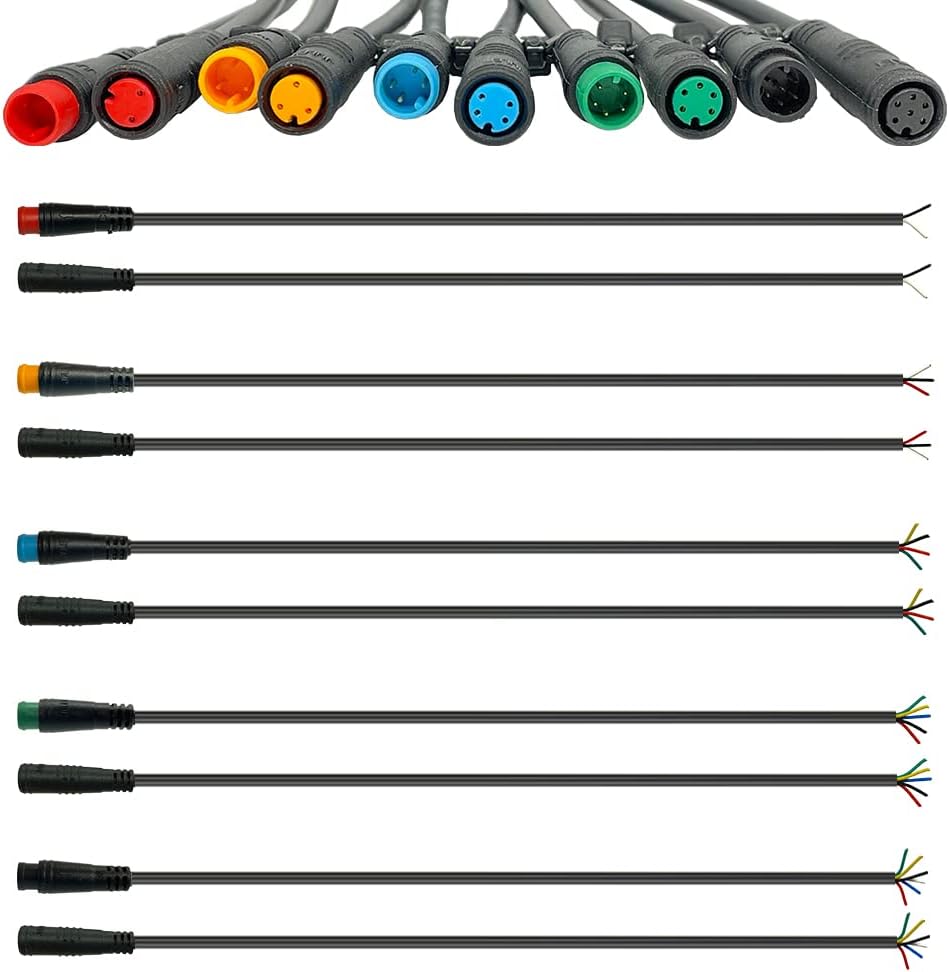 Julet 2Pin3Pin4Pin5Pin6Pin MaleFemale Waterproof Cable Electric Bike Extension Cable Connector for Ebike Light Throttle Ebrake Display