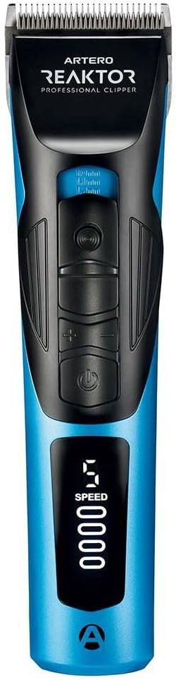 ARTERO Reaktor Cordless Dog Clipper, 5 Speeds, Ceramic Blade, Blue