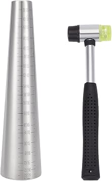 BENECREAT Bracelet Mandrel Sizer Set, Including Iron Hammer, Stainless Steel Round Bracelet Mandrel with Graduated, Adjust Bracelet Making Jewelry Making Tool for Jewelry Makers DIY