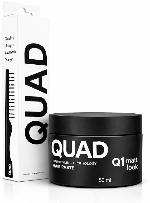 QUAD Q1S Mat Saç Şekillendirici Saç Pastası, Bukle Belirginleştirici, Hacim Verici, Wax, Unisex, 50 ml
