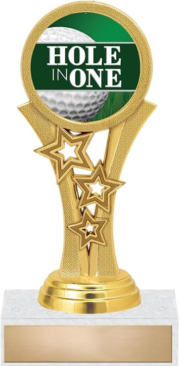 Crown Awards Golf Trophies, 5 1/2" Starbeam Golf Hole in One Trophy, Engraving Included Prime