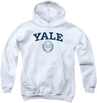 Yale University Official Yale Seal Unisex Youth Pull-Over Hoodie,White, X-Large