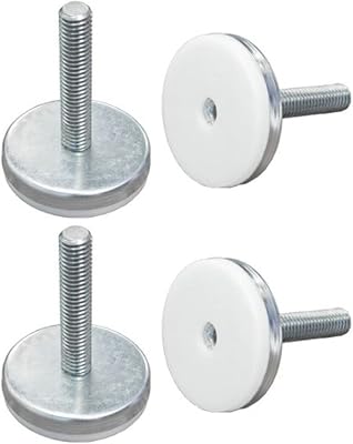 AVFI M38L Leveler Pack of 4, Zinc Plated Steel Finish, Replaces 5 Casters, 250 lbs. Capacity Per Leveler, 12-13 Thread Size x 2 Thread Length x 2-38 Base Diameter