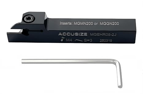 Accusize Industrial Tools 1/2'' Cut-Off Holder, Parting Tool, Mgehr08-2J of 2387-2004, Insert Not Included