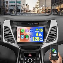 [4+128G] Android 15 Car Stereo for Hyundai Elantra 2014 2015 2016, Hikity 9'' in-Cell Touchscreen Elantra Radio Wireless Carplay Android Auto 5G WiFi/1280*720P/Bluetooth/GPS SWC FM/RDS/EQ Backup Cam