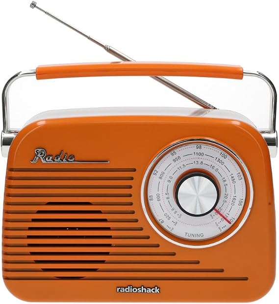 RadioShack Portable Retro AM FM SW Radio 4001802 Bluetooth USB SD Orange