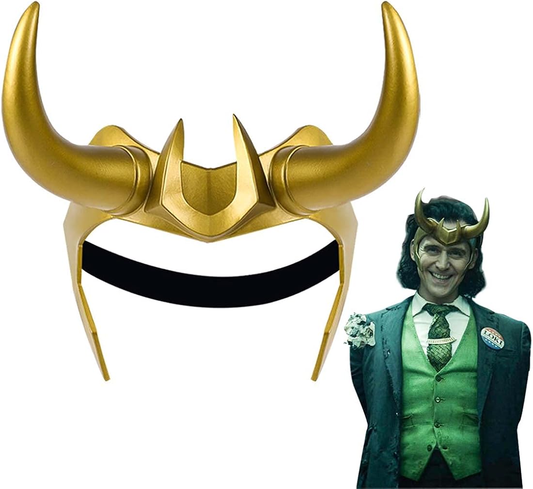 Bulex Loki Crown Loki Helmet Horns Cosplay PVC Crown Halloween Headpiece Costume Mask Party Prop