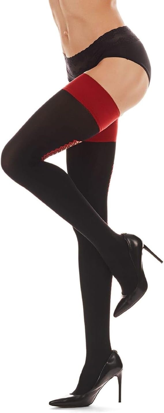 Women's Corset Backseam Opaque Thigh HighSuccess