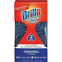 Brillo Scrub Max Heat Activated Sponges, Strong & Long Lasting, Innovative Technology, 2 Count 2 Count Pack of 1, All Purpose