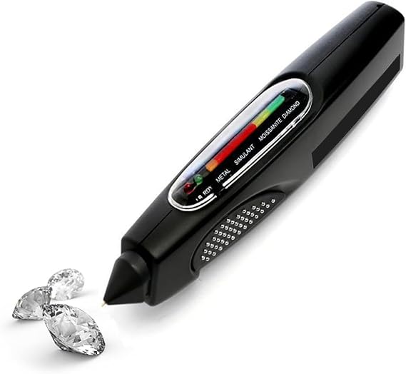 Diamond Tester Pen,Multi Purpose Gemstone Detector, High Accuracy Diamond Detector, Portable Electronic Jeweler Test Meter Device, for Metals, Simulants