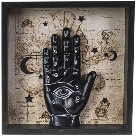Pacific Giftware Chiromancy Hand Psychic Eye Palmistry Wall Plaque, Black 7.87 Tall