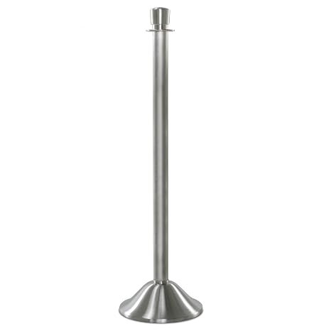 Traditional Crowd Control Stanchion, Satin Stainless Steel