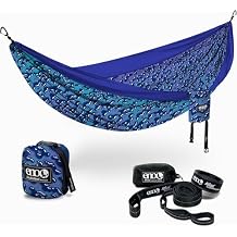 ENO Bundle, Includes The SingleNest Hammock & Atlas Suspension System, Lightweight, Durable Hammock with Straps for Camping, Hiking & Travel, Print Splash/Sapphire
