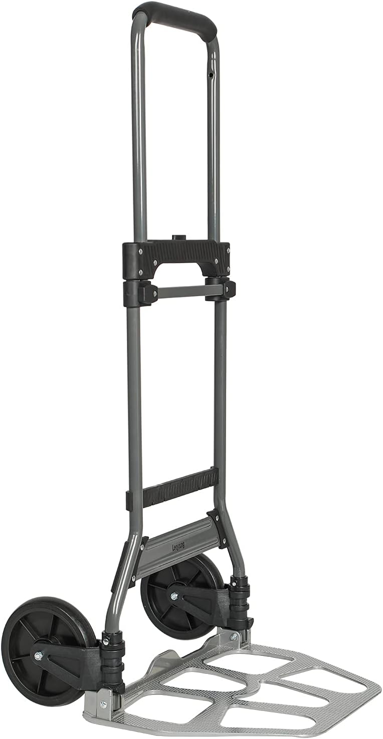 Folding Hand Trucks Heavy Duty by Leeyoung,500 lb Aluminium Folding Hand Cart Dolly with 8 inch Wheels incl 2 Bungee Cords