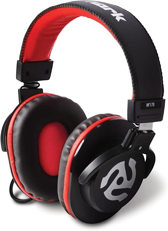 Numark HF175 DJ Headphones in Closed Design 40 mm Driver High Quality Ear Cups for Mixing and DJ Monitoring 3 m Cable Included