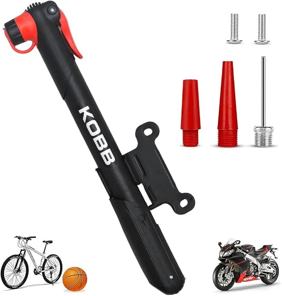 KOBB KB21 Bisiklet Lastik Şişirme Pompası, 87 PSI, Alüminyum, Presta Dunlop Schrader Uyumlu, 25cm