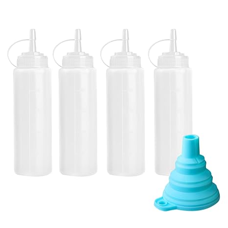 Squeeze Bottles with Leak Proof Design,8 oz Food Grade Material