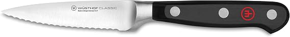 WUSTHOF Classic 3.5" Serrated Paring Knife, Black, Stainless Steel