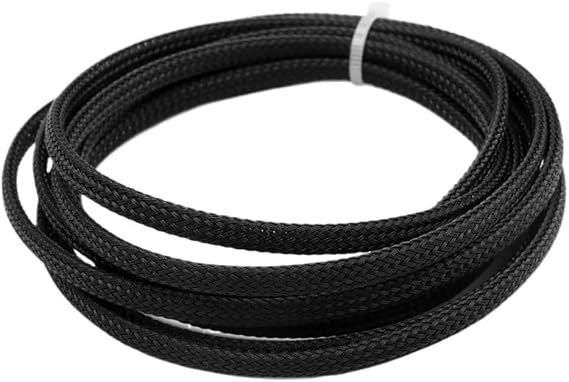 2M PET Braid Sleeving, 2/4/6/8/10/12/14/16/20/25/30/40mm High Density Wire, Wrap Sheath Protection Cable Sleeve(Black,2mm)