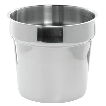 HUBERT Bain Marie Inset Pan, 11 Quart Stainless Steel Bain - 11 1/10"Dia x 8 2/5"H