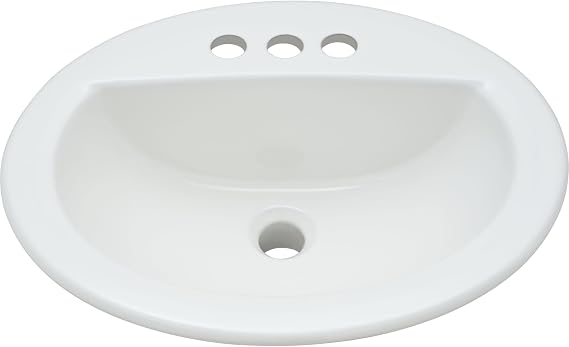 PROFLO Rockaway 19" Oval Vitreous China Drop In Bathroom Sink
