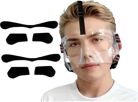 Nose Shield Protective Mask for Basketball and Football Sports Adjustable Mask with Foam Padding for Men and Women Black