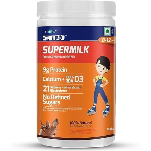 Generic Pub SuperMilk 8-12 y Young Athletes, Health Drink for Kids, High Protein 9 g with Calcium  D3, 21 Vitamins & Minerals, Zero Refined Sugar, 100%...