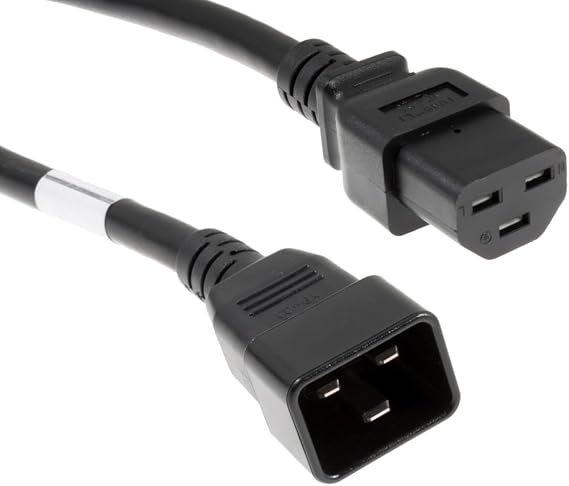 AC Power Cord, C21 to C20, 12 AWG, 6ft Black