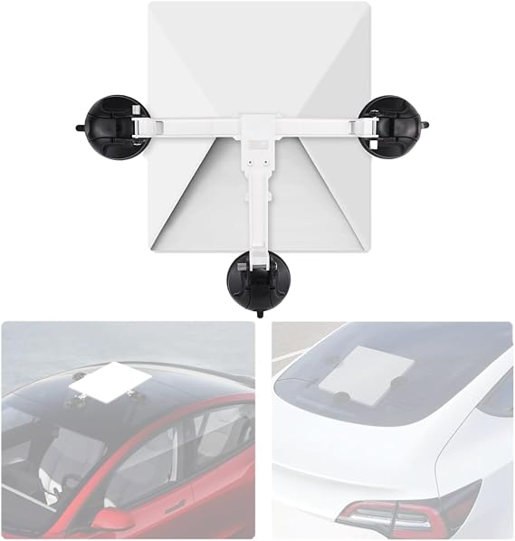 Starlink Mini-Halterung Starlink Mini-Autohalterung mit 3 verstellbaren Saugnäpfen 2 Installationsmethoden zur Befestigung an der Unterseite des Sonnendachglases innerhalb oder außerhalb des Autos