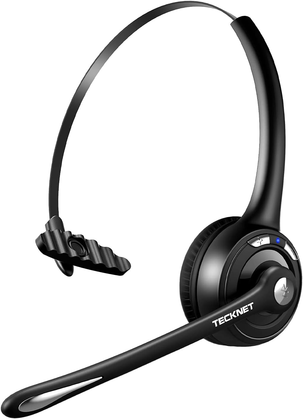 TECKNET Bluetooth Headset mit Mikrofon kabelloses PC Headset Rauschunterdrückung und Freisprechen Chat Headset für Computer Callcenter Telefonkonferenzen Super Leicht Ultra Komfort