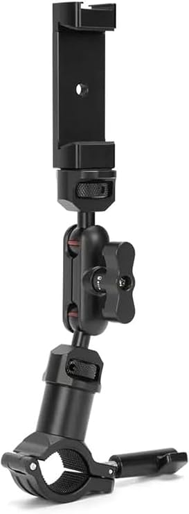Reflex Camera Bike Magic Arm - Metal - with Mobile Phone/Action Camera Mount with 360 Rotation Handlebar Clamp/Phone Holder inc. 1/4"-20 Mounting Screw for Go Pro Hero 13-8 Compatibility