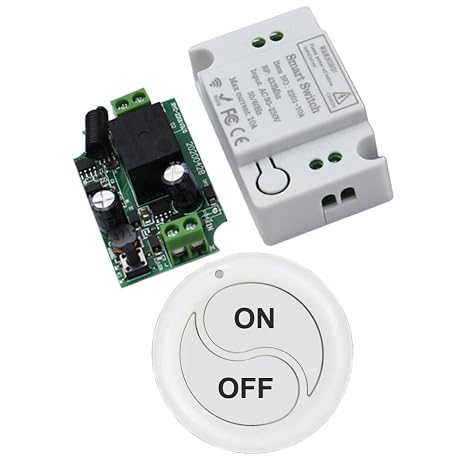 Wireless Light Switch and Receiver Kit, No Wiring, No WiFi, Smart Home AC 110V 220V Push Button Wireless Remote Control Switch Receiver Module