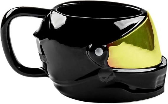 Harley-Davidson 24 oz. Sculpted Helmet Ceramic Coffee Mug, Gloss Black