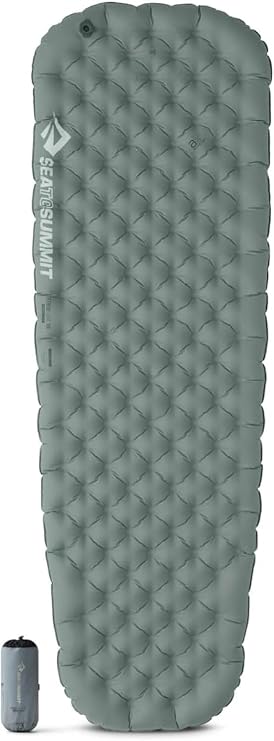SEA TO SUMMIT - Ether Light XR Insulated Air Sleeping Mat Large - ThermalCore Insulation - XPRESS Valve - Stuff Sack & Pillow Lock - Ultra Compact - 3 Season - For Backpacking - Grey - 605g