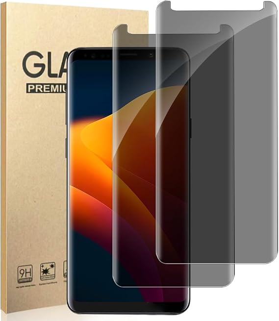 [2 Pack] Galaxy S9 Privacy Screen Protector, 9H Hardness Anti-spy Tempered Glass Film, Touch Sensitive, Full Coverage, Anti-Scratch, Easy Installation, Bubble Free, for Samsung Galaxy S9 (5.8 Inch)