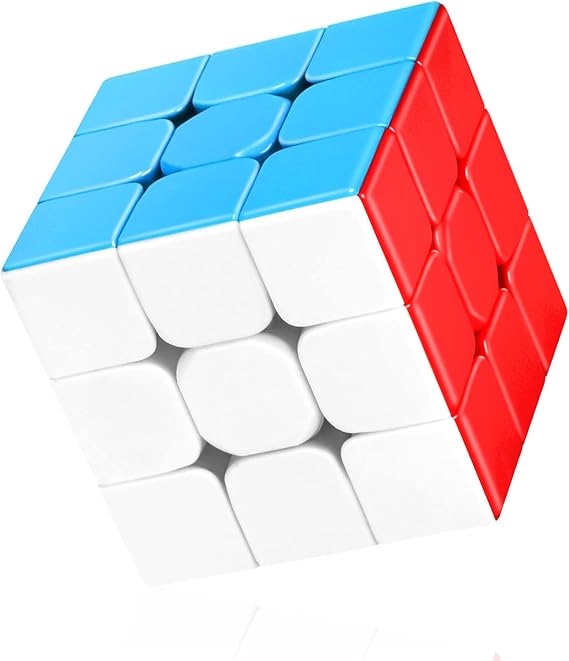 Speed Magic Cube 3x3 Stickerless, Smooth Magic Cube, Professional Brain Teaser for Kids & Adults