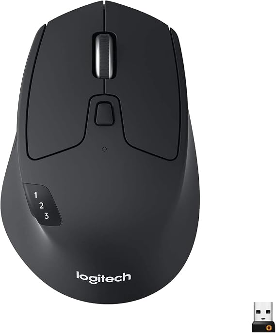 Logitech M720 Triathlon Wireless Mouse, Bluetooth, USB Unifying Receiver, 1000 DPI, 6 Programmable Buttons, 2-Year Battery, Compatible with Laptop, PC, Mac, iPadOS - Black, Pack of 10