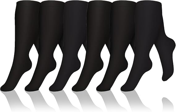 Antfuny 6 Pairs Women/Men Socks Lady Nurse Pregnancy Maternity Long Flights Travel Flying Airplane Crew Running Athletic Cute Cool Light Graduated Lightweight Easy On Support Hose Circulation Gift
