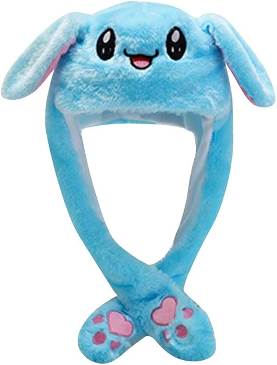 Moving Ear Rabbit Hat, Plush Bunny Ears Headband Halloween &4 Colors | Moving Ear Bunny Hat oween Animal Easter Cosplay Rabbit, 4 Colors: White, Blue, Pink, Grey, Soft plush, perfect for costumes