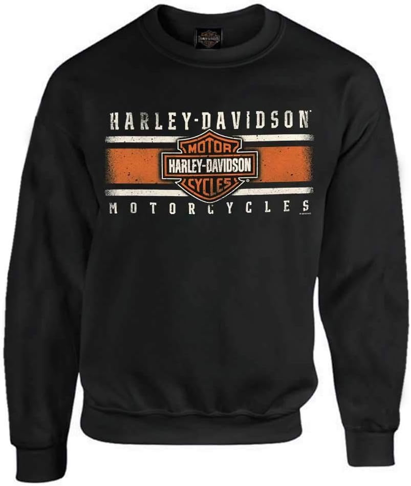 Harley-Davidson Men's Custom Iconic B&S Fleece Pullover Sweatshirt - Black