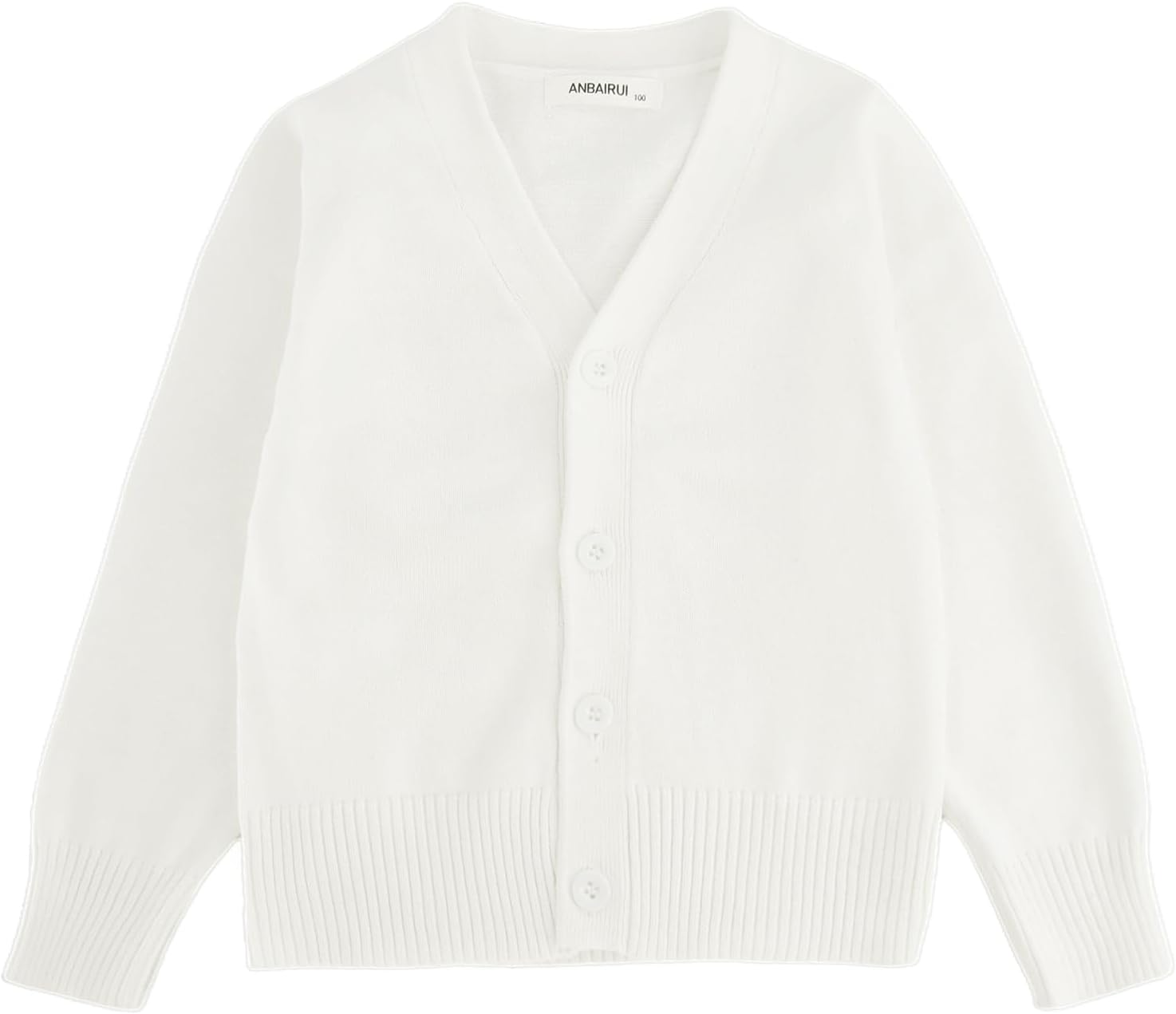 Unisex Uniform Cardigan for Girls Boys, Button Down V-Neck Long Sleeve Cotton Sweaters for 5-14Y