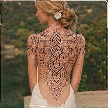 Large Temporary Tattoos Women Temporary Neck Tattoos Temporary Realistic Flower Chest Tattoo for Adults (Temporary Tattoos Sticker 20)