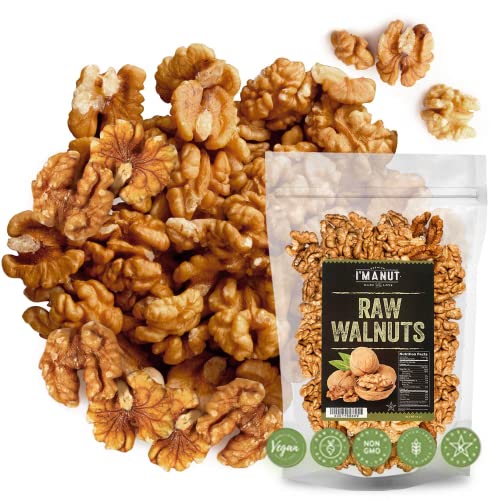 Premium Raw Walnut Halves & Pieces 16oz 1 lb - 100% Natural, No-PPO, Non-GMO, Batch-Tested Gluten & Peanut Free, Kosher, Small Batch Quality