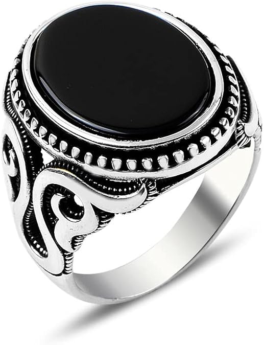 Silver Signet Men Onyx Ring, Black Onyx Ring For Men, Handmade Men Ring, 925 Silver Men Gift Rings, Gift For Him