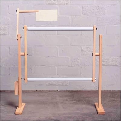 PROPFE 360 Degrees Adjustable Embroidery Rack, Adjustable Height Cross Stitch Frame, Cross Stitch Stand, Sewing Craft Accessory, Antique Wood Embroidery Stand Rack